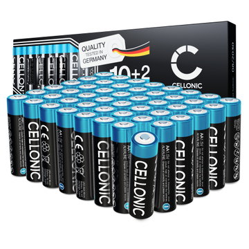 48-Pack CELLONIC 1.5V Alkaline AA Batteries - 2900mAh LR6, AM3, Mignon, MN1500 Disposable AA Batteries for Remote Controls, Toys, Torches, Clocks & More