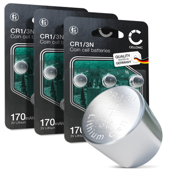CELLONIC CR1/3N Knapcellsbatterier (Lithium, 170mAh, 3V) för Hundträninghalsband, Kameror, Lasersikten – x15-Pack